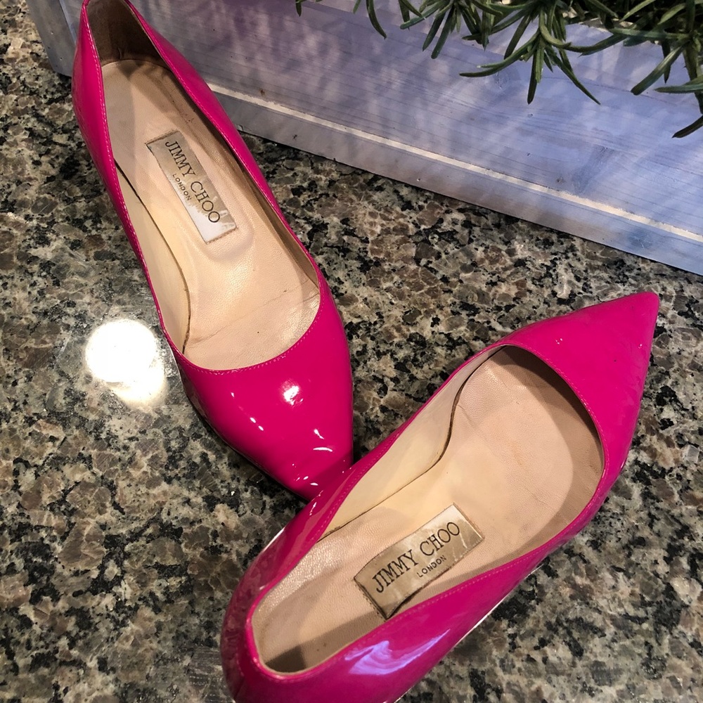 Women's Pink Jimmy Choo Shoes - Heels Sz.36.5 - Picture 4 of 8